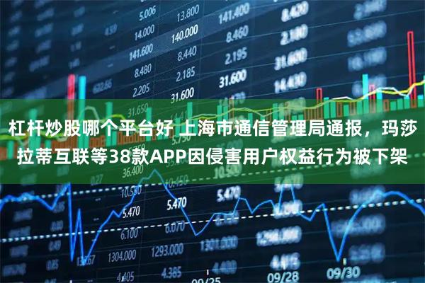 杠杆炒股哪个平台好 上海市通信管理局通报，玛莎拉蒂互联等38款APP因侵害用户权益行为被下架